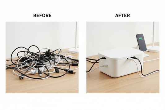 Cable Management Box - Before After